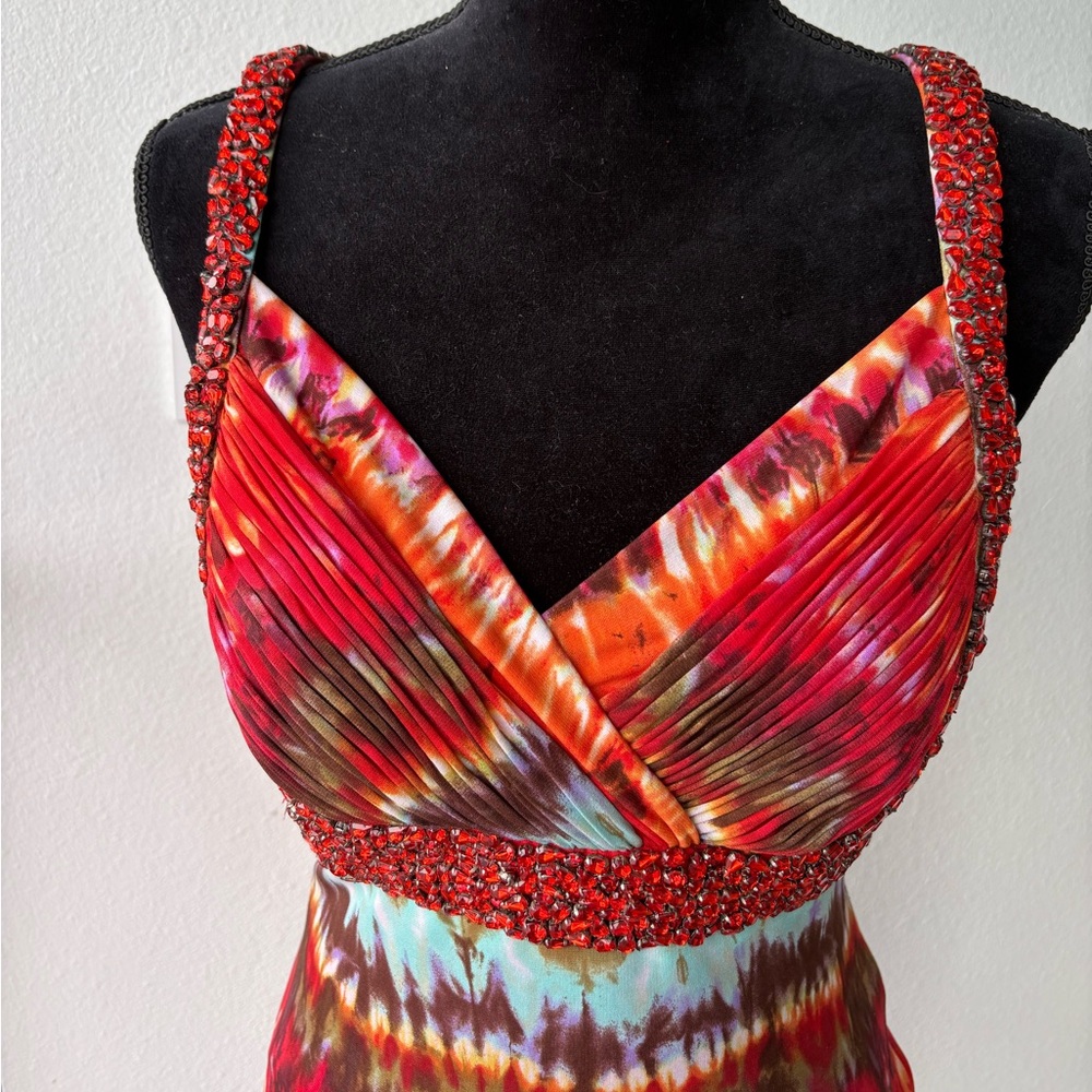 Jovani Red and Orange Multicolor Dress